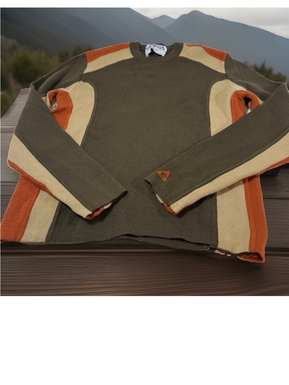 Vintage 60s-70s GERRY Mountaineering Outdoors Brown Wool Knit Jumper Sweater S